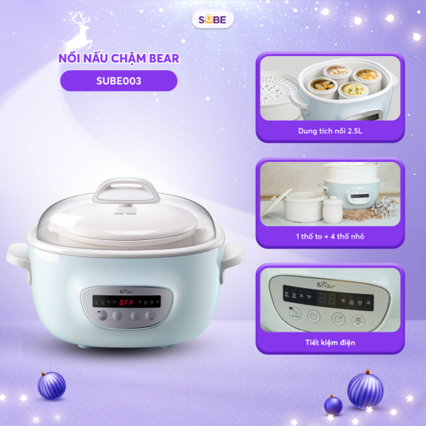 Nồi nấu chậm 2,5L Bear SUBE003 - ảnh 1