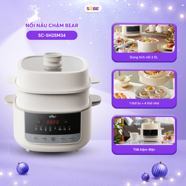 Nồi nấu chậm Bear 2.5L SC-5H25M34 - ảnh 1