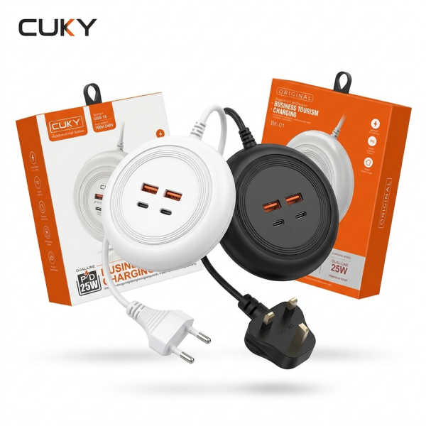 Ổ cắm sạc đa năng 4 cổng 2A + 2C CUKY / Original - giao random chân cắm, màu, logo - ảnh 1