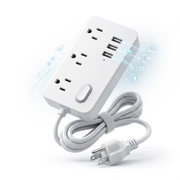 Ổ điện đa năng ECS-US005, 3 ổ 220V + 3 cổng USB-A ( không hộp) - ảnh 1