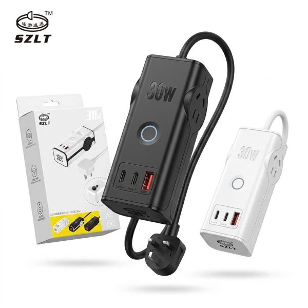 Ổ điện sạc đa năng SZLT, 2 cổng 220v + 2 Cổng C 30W + USB-A Power Strip - ảnh 1
