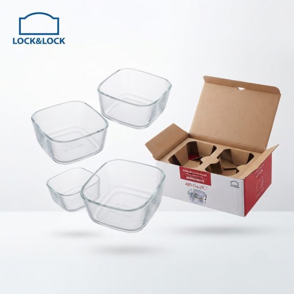 {Order 30/10} Bộ 4 bát thuỷ tinh Borosilicate LOCK&LOCK – siêu chịu nhiệt, an toàn cho sức khoẻ - ảnh 1