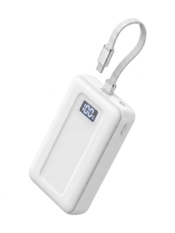 Pin dự phòng 10.000mAh sạc nhanh 30W liền cáp Type-C chưa in logo, ko hộp ( nhà máy Anker ) - ảnh 1