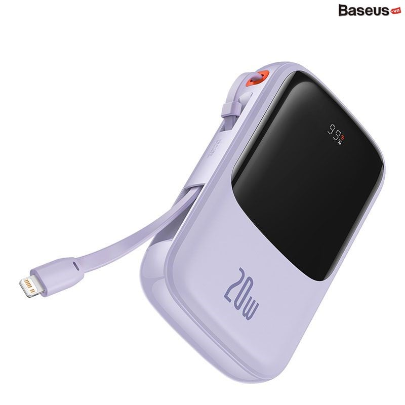 Pin dự phòng 20.000mAh Baseus Qpow Pro sạc nhanh 20W - liền cáp Lightning iPhone , có xước nhẹ - ảnh 3