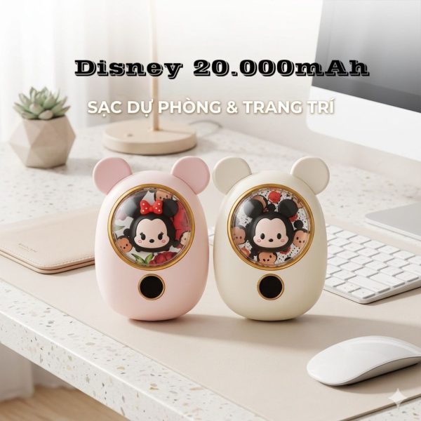 Pin Dự Phòng 20.000mAh sạc nhanh 20W PPS/PD Disney Tsum, liền cáp (màu ngẫu nhiên) - ảnh 1
