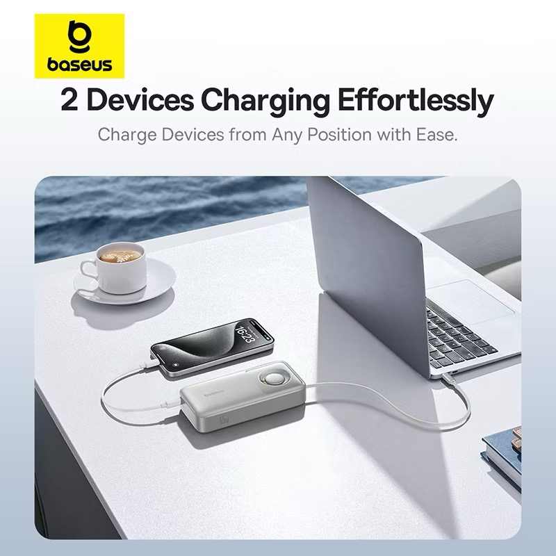 Pin dự phòng Baseus 20000mAh sạc nhanh 65W, liền cáp rút Type-C / Lightning - ảnh 4