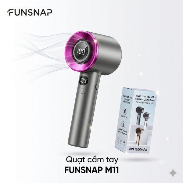 Quạt cầm tay mini FUNSNAP M11 , pin 1800mAh - ảnh 1