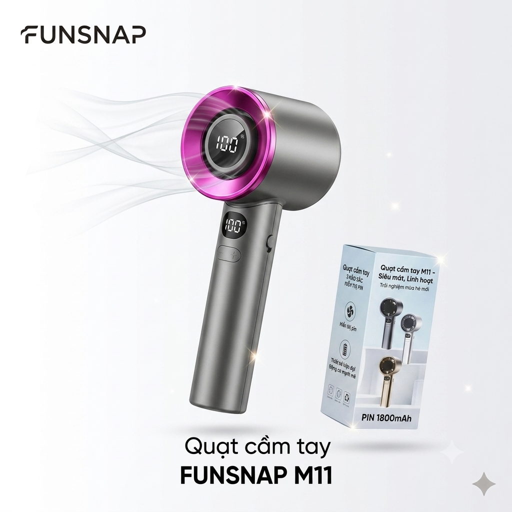 Quạt cầm tay mini FUNSNAP M11 , pin 1800mAh - ảnh 1