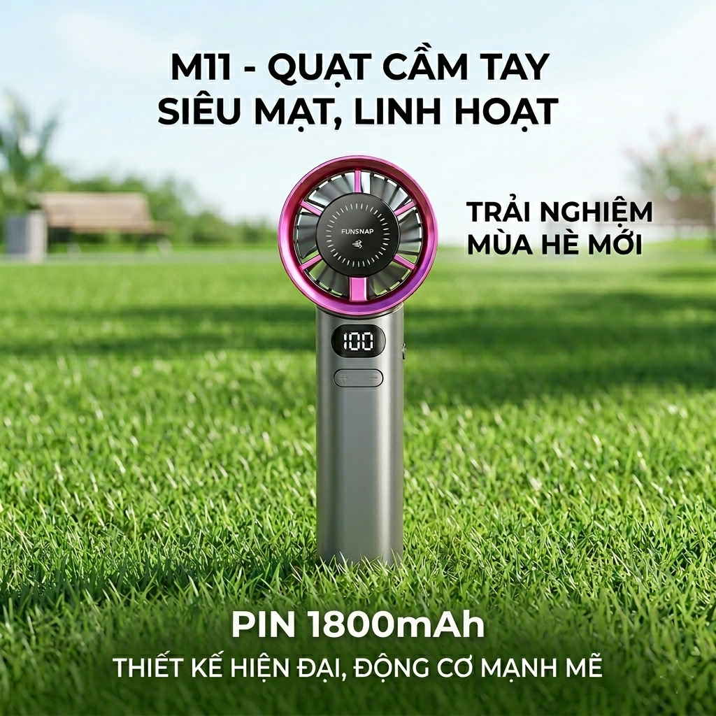 Quạt cầm tay mini FUNSNAP M11 , pin 1800mAh - ảnh 2