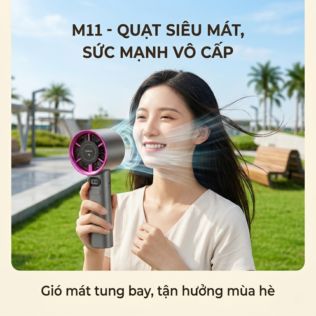 Quạt cầm tay mini FUNSNAP M11 , pin 1800mAh - ảnh 5