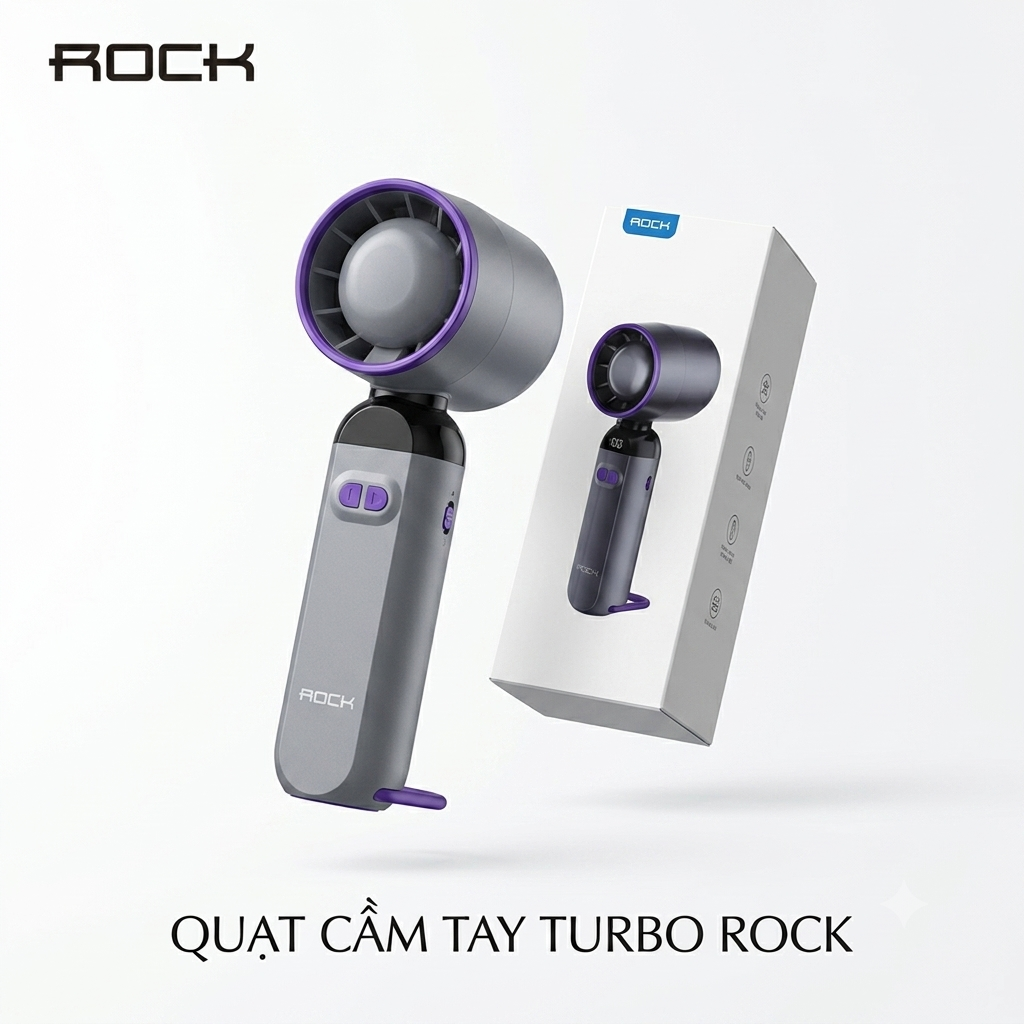 Quạt cầm tay Turbo ROCK LQ-217B, 100 cấp độ gió - ảnh 5