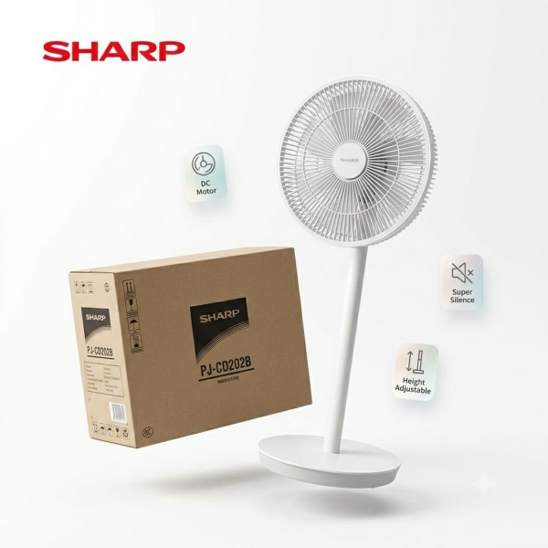 Quạt cây AI thông minh SHARP PJ‑CD202B, 15 cánh, công suất 40W, tạo ion - ảnh 1