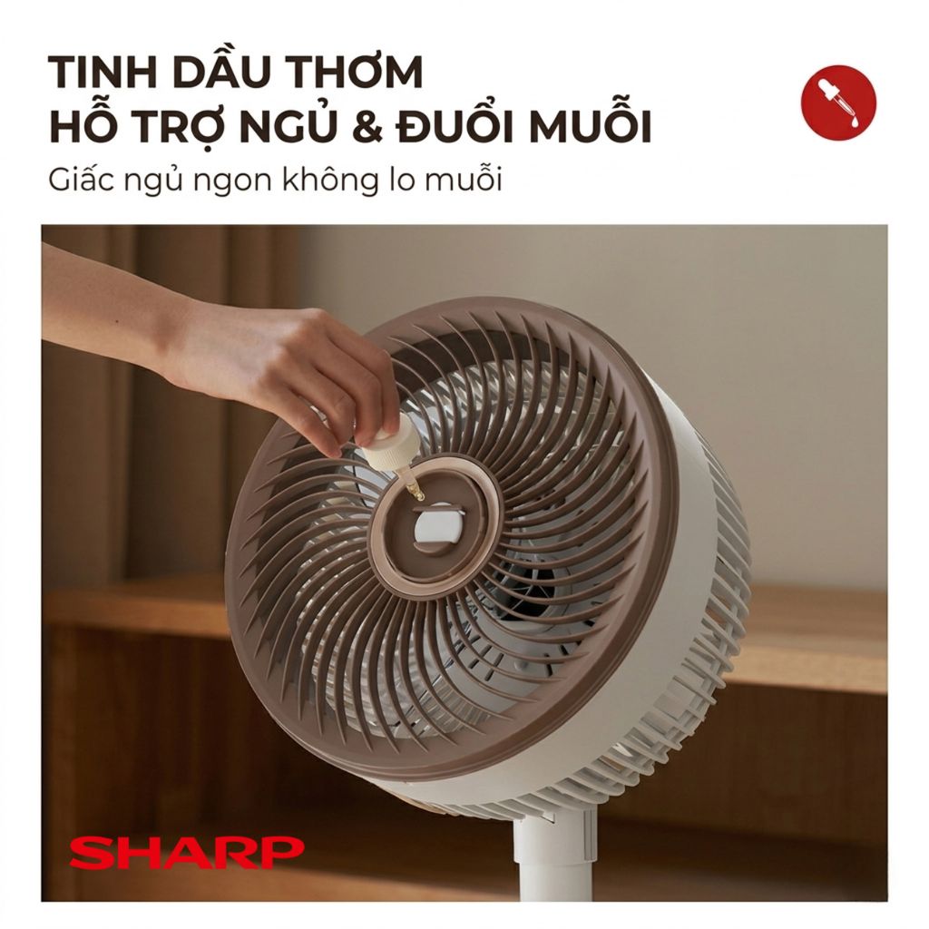 Quạt cây đa năng chính hãng SHARP PJ-CD300A, công suất 40W, tăng giảm chiều cao, có remote - ảnh 4