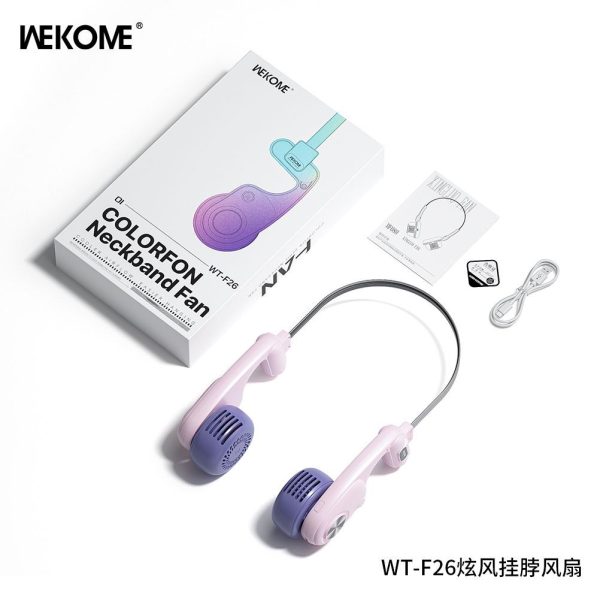 Quạt đeo cổ WEKOME WT-F26, siêu nhẹ, 5 tốc độ, gió 360 độ, gọng hợp kim - ảnh 1