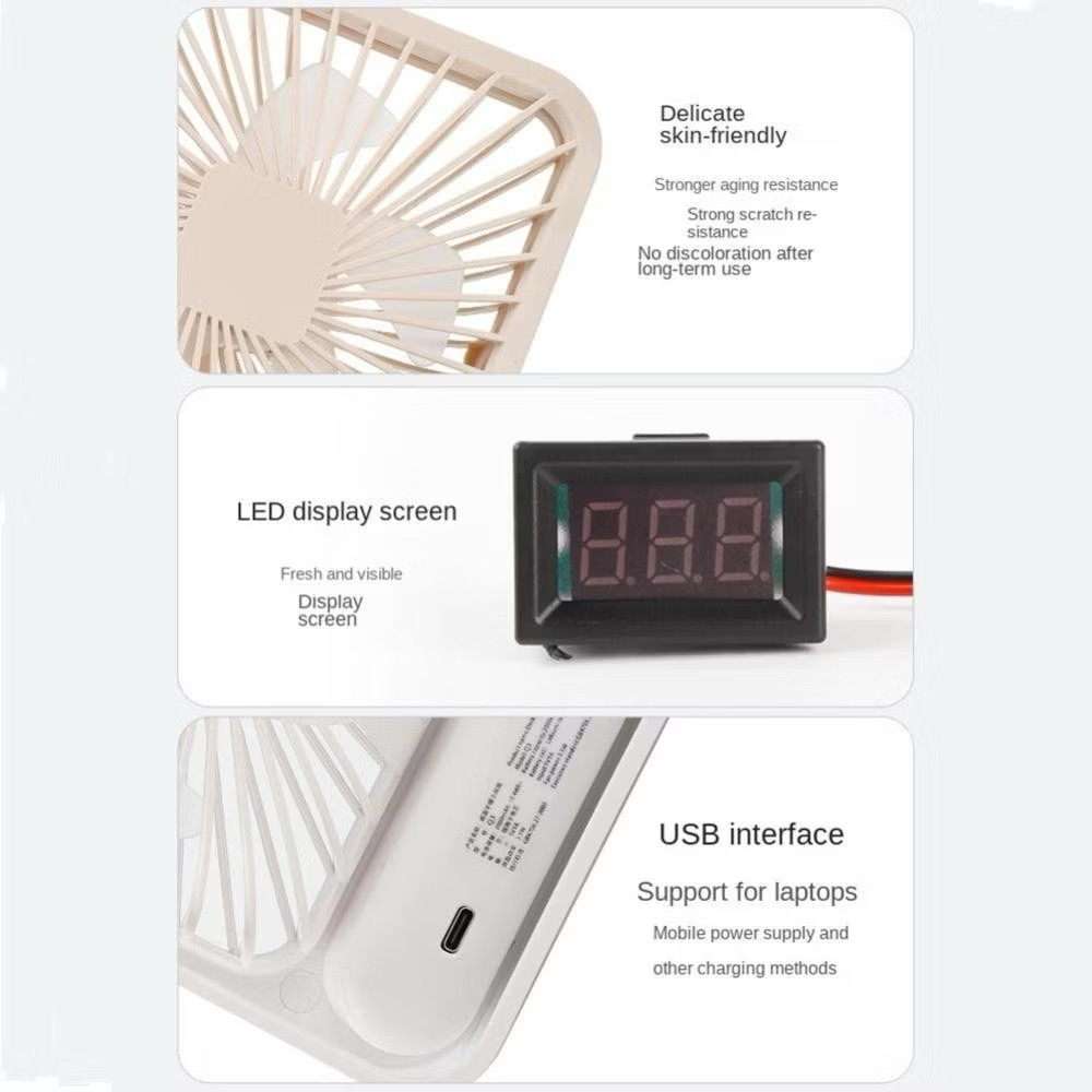 Quạt mini 5 cánh để bàn, có chân dựng, ko tích điện, cắm Pin dự phòng sử dụng. - ảnh 5