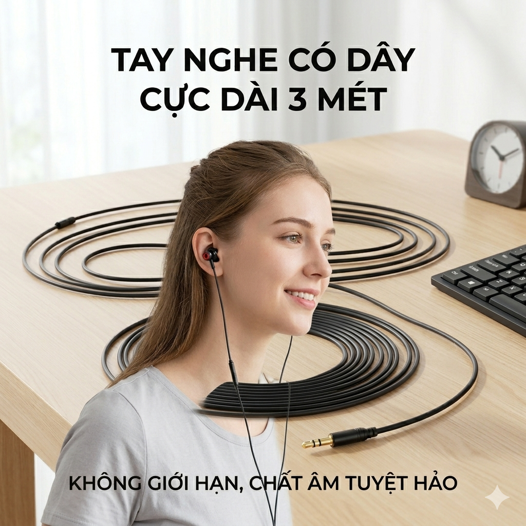 Tai nghe cho PC ( máy tính ) Dài 3 mét - ảnh 3