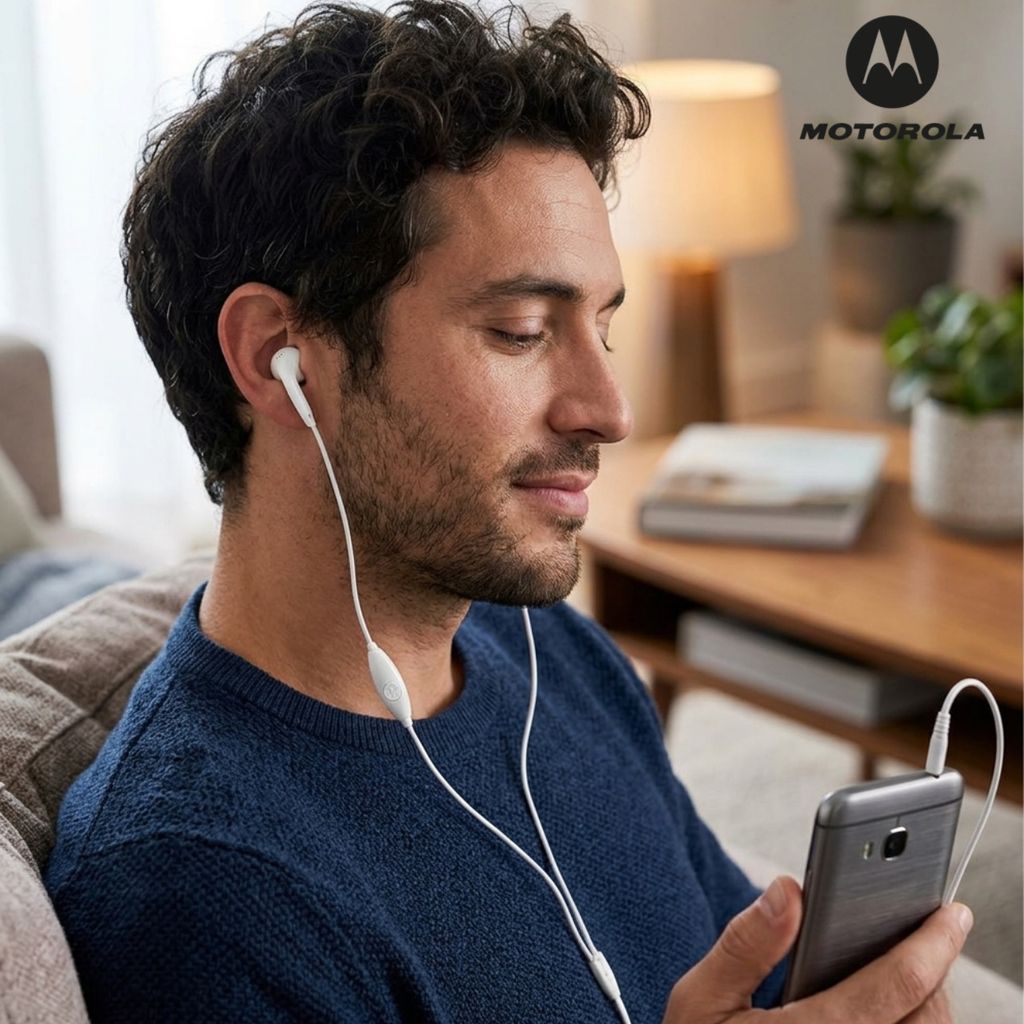 Tai nghe dây chân 3.5mm Motorola - dùng được máy tính , điện thoại , laptop. - ảnh 2