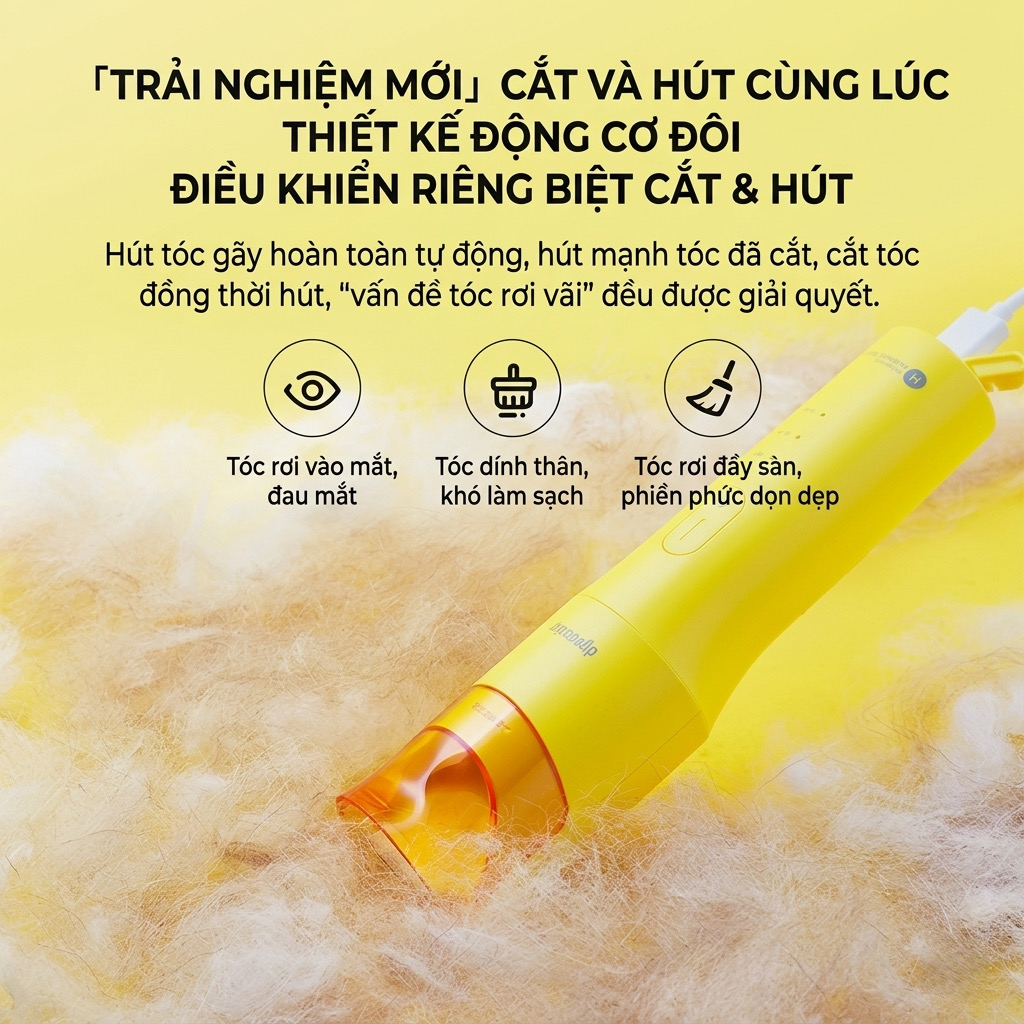 Tông đơ cắt tóc thông minh HUAWEI Dynacare, hút tóc tự động khi cắt - ảnh 3